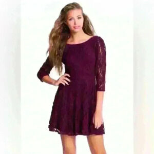 Nordstrom’s Love Fire Plum Floral Lace Dress - XS